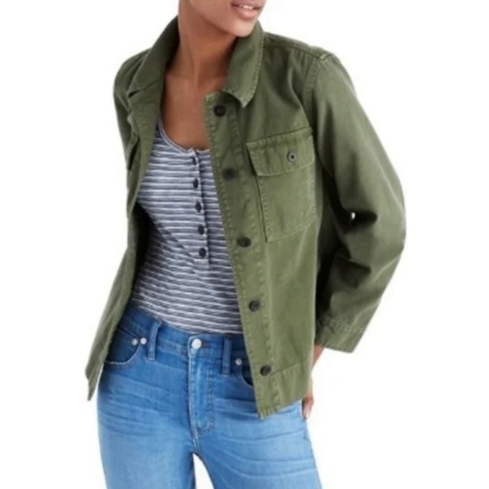 Madewell Northward Crop Army Green Jacket